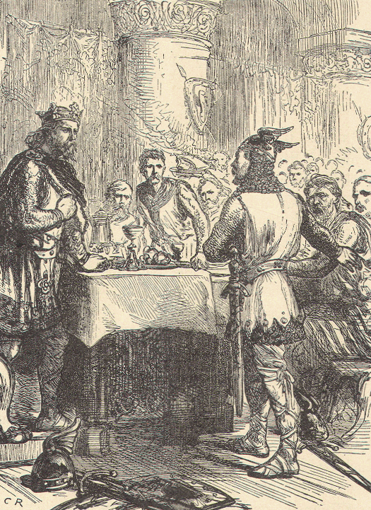 Harold apprend la nouvelle du débarquement de Guillaume le Conquérant en Angleterre. Domaine public via Wikimedia Commons