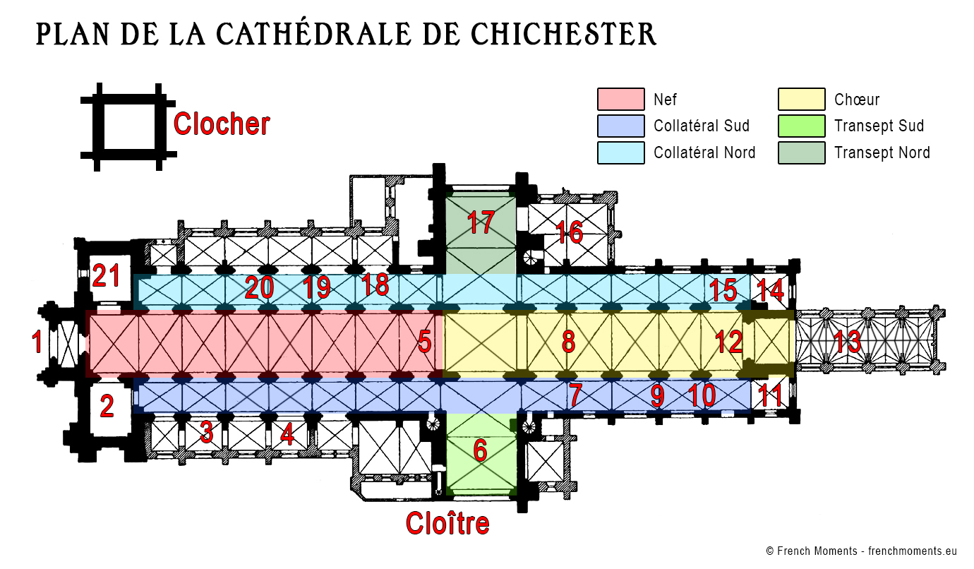 Plan de la cathédrale de Chichester par French Moments