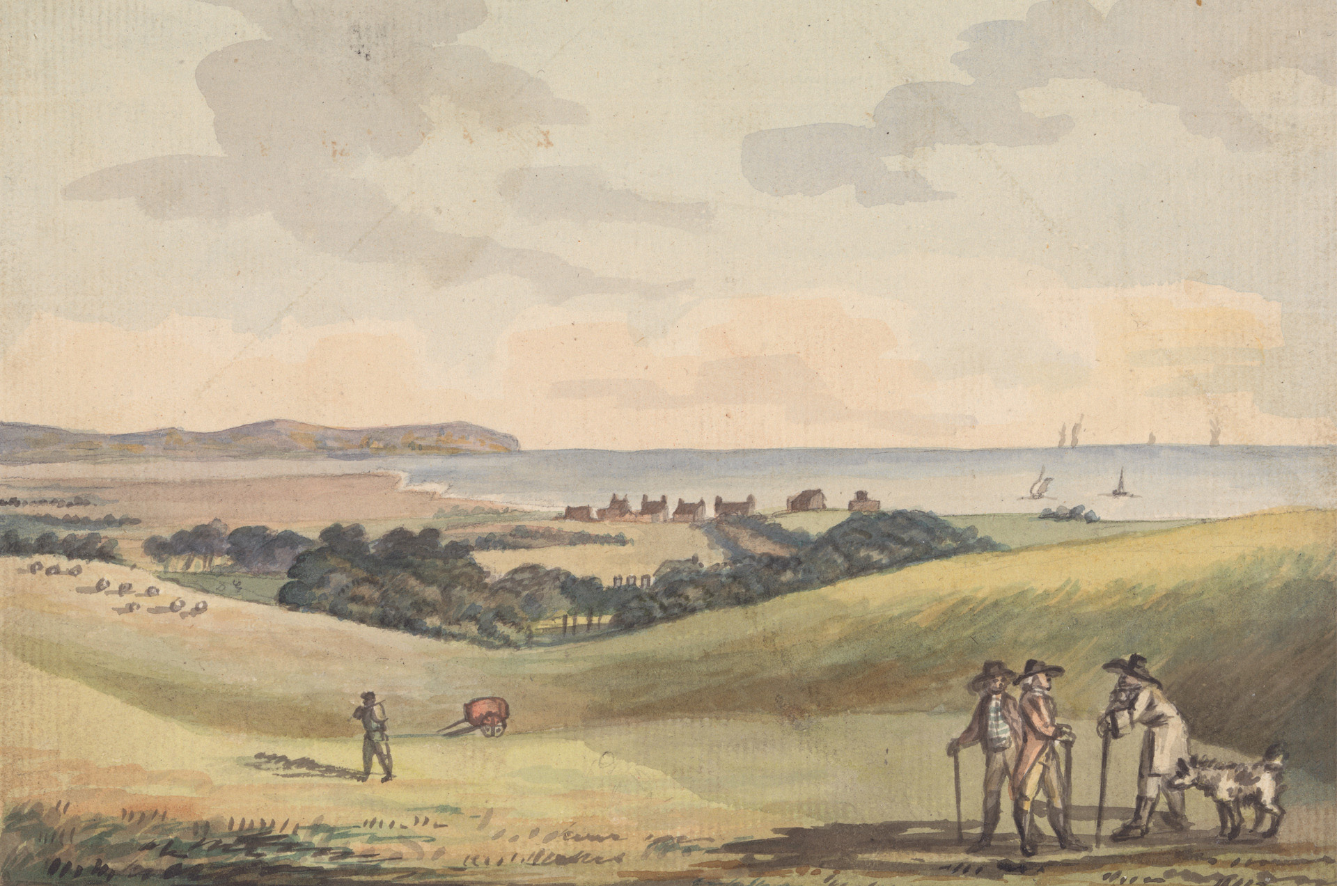 Eastbourne en 1787. Peinture de John Nixon