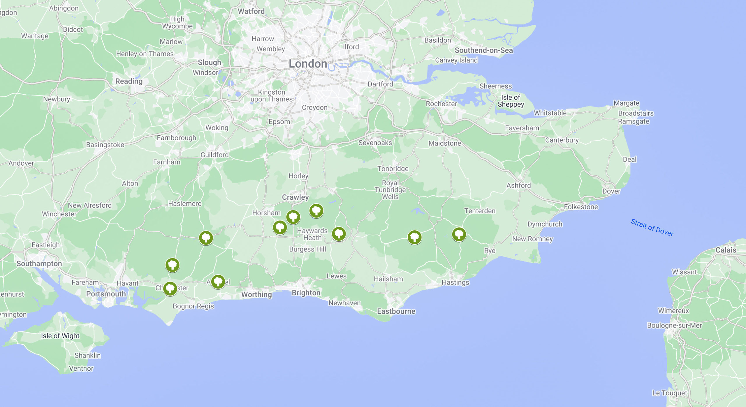 Carte des Jardins du Sussex