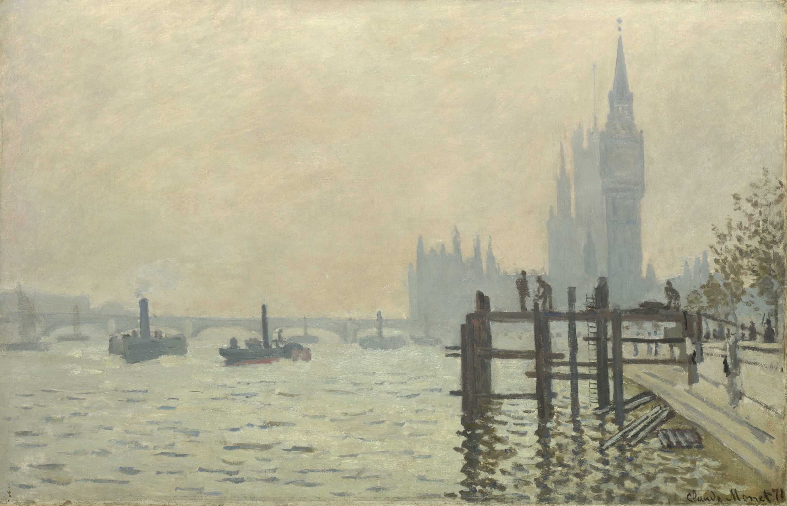 Claude Monet La Tamise à Westminster 1871 The National Gallery London