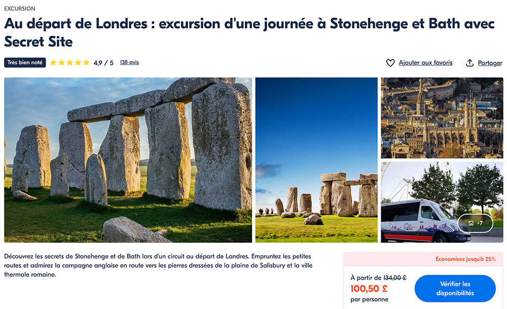 Excursion au départ de Londres