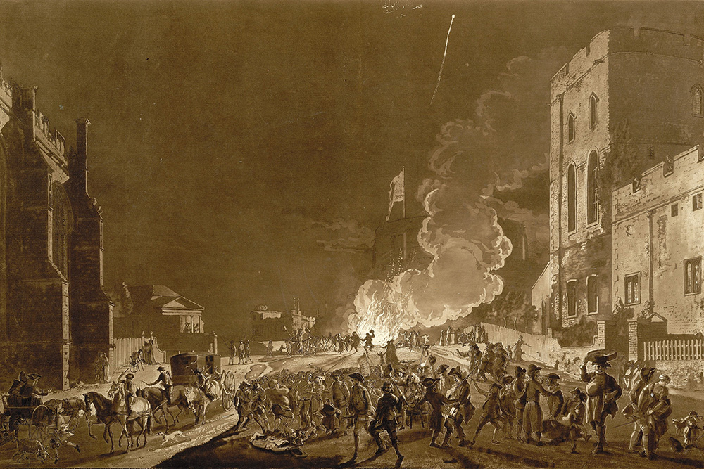 Windsor Castle Guy Fawkes night 1776 Conspiration des poudres à Windsor Castle en 1776