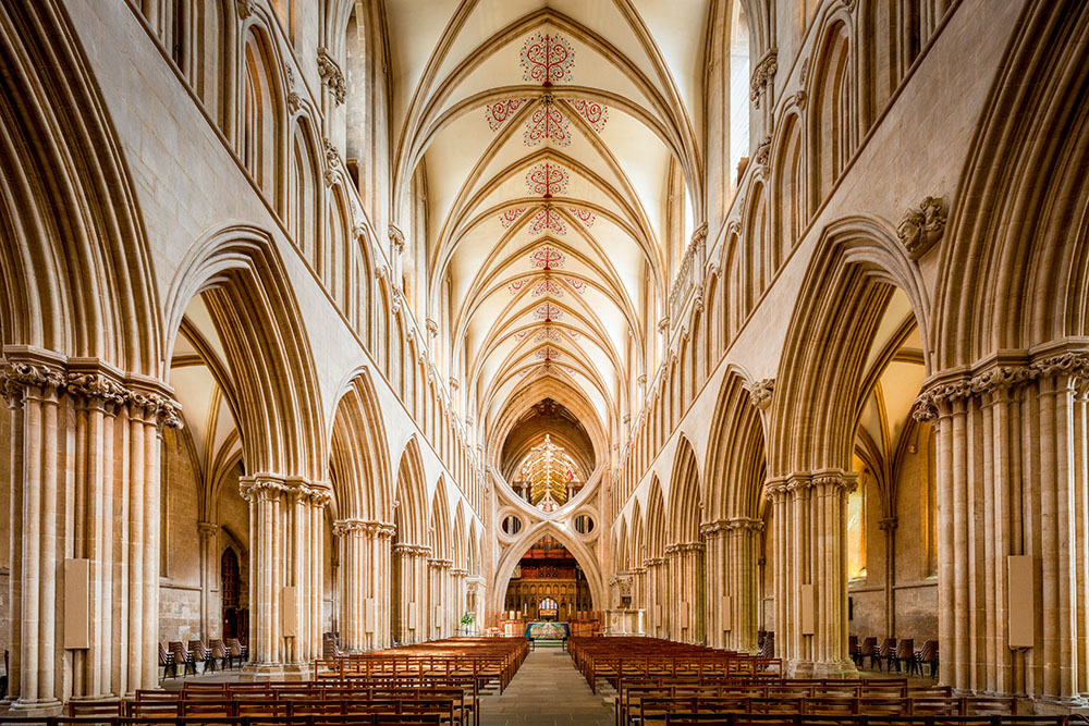 Wells Cathedral. Photo by Michael D Beckwith - licence [CC0] from Wikimedia Commons